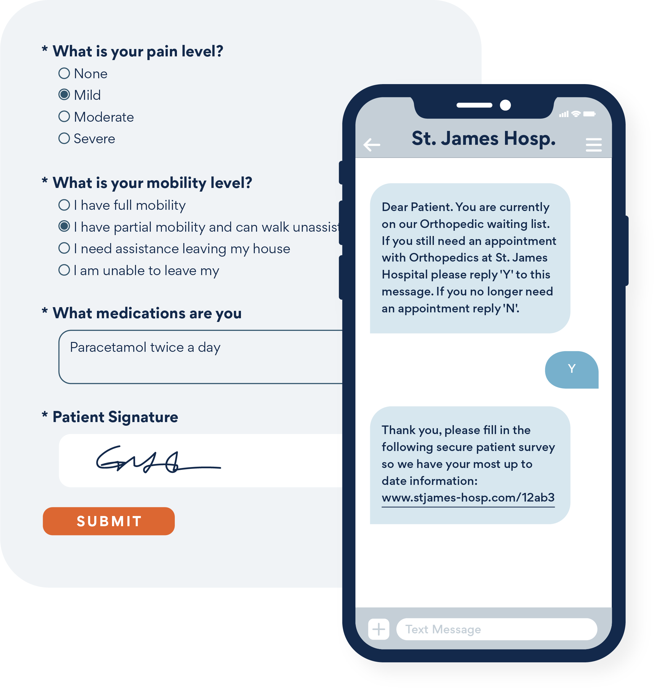 personalized interaction during patient intake example